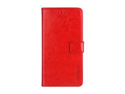 Capa + Tpu Idewei Textura de Cavalo Louco com Fundo Vermelho para Samsung Galaxy A22 4G
