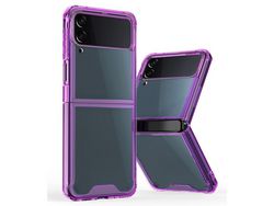 Capa e Tpu + Acrílico Anti-Queda Anti-Riscos Roxo Claro para Samsung Galaxy Z Flip3 5G