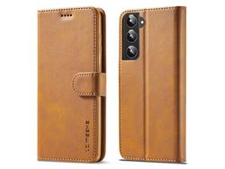 Capa Lc.Imeeke com Apoio Castanho Claro para Samsung Galaxy S21 5G