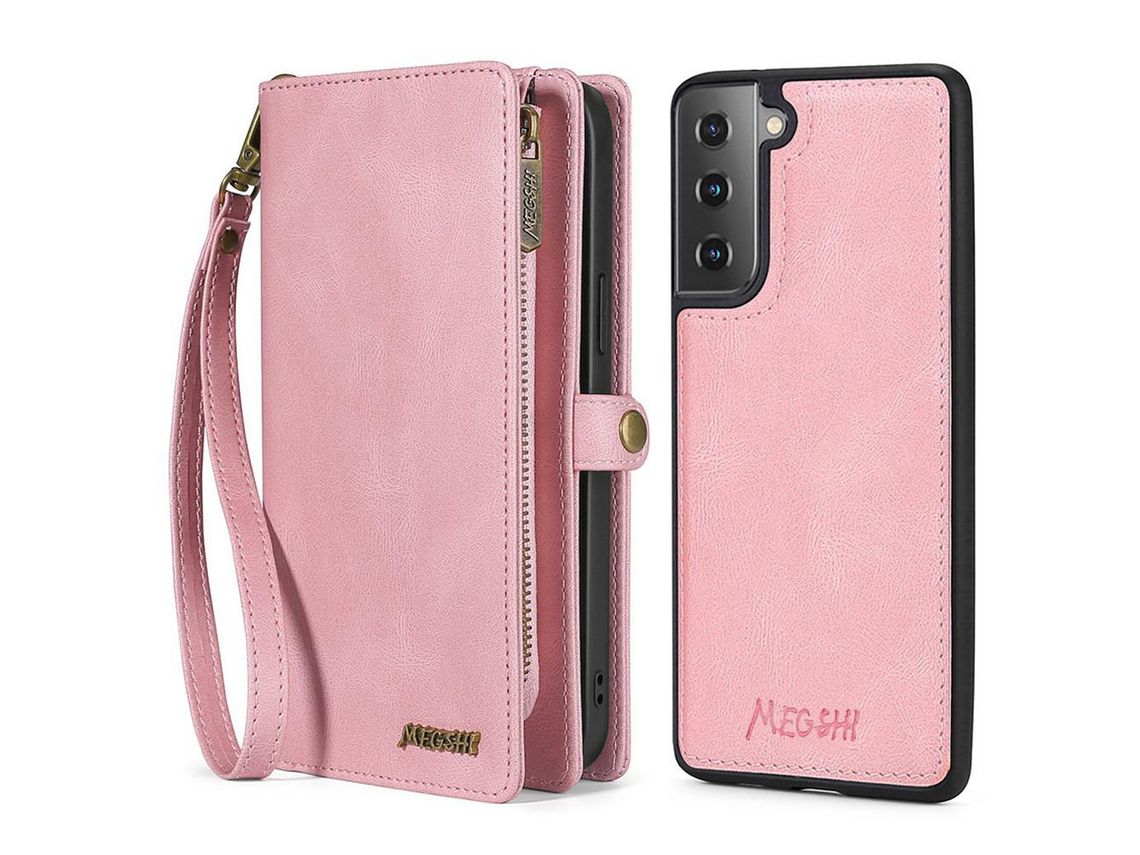 Capa 2 em 1 Destacáveis Magnéticos com Fecho Ouro Rosa para Samsung Galaxy S22 5G