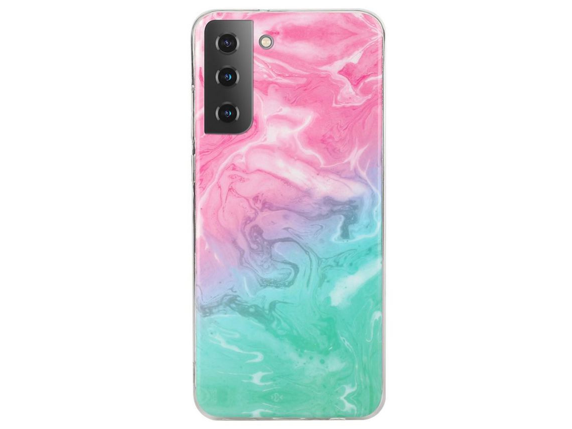 Capa Rosa/Verde para Samsung Galaxy S22 5G