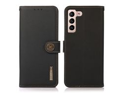 Capa para Samsung Galaxy S22(Couro - Preto)