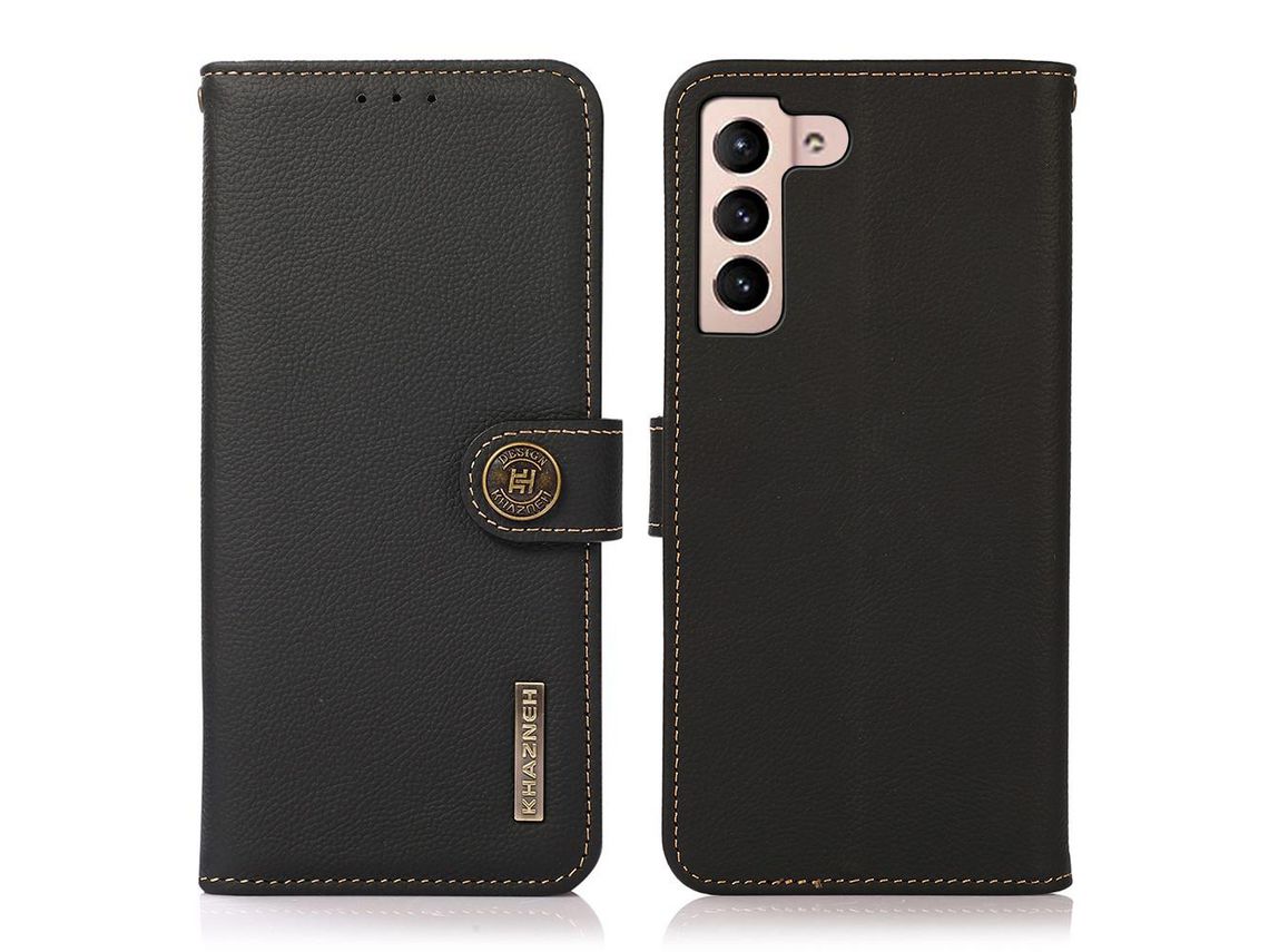 Capa para Samsung Galaxy S22(Couro - Preto)