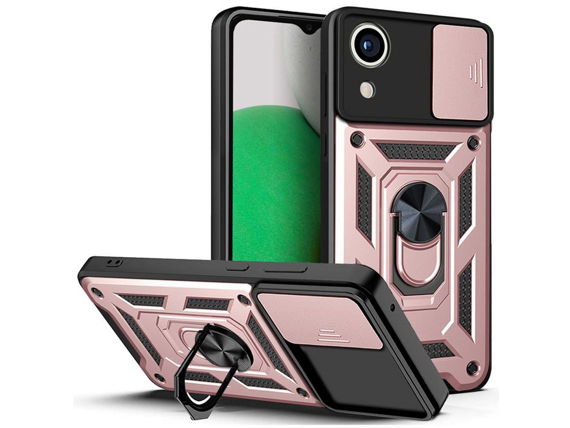 Capa para Samsung Galaxy A03 Core(TPU e PU - Rosa)