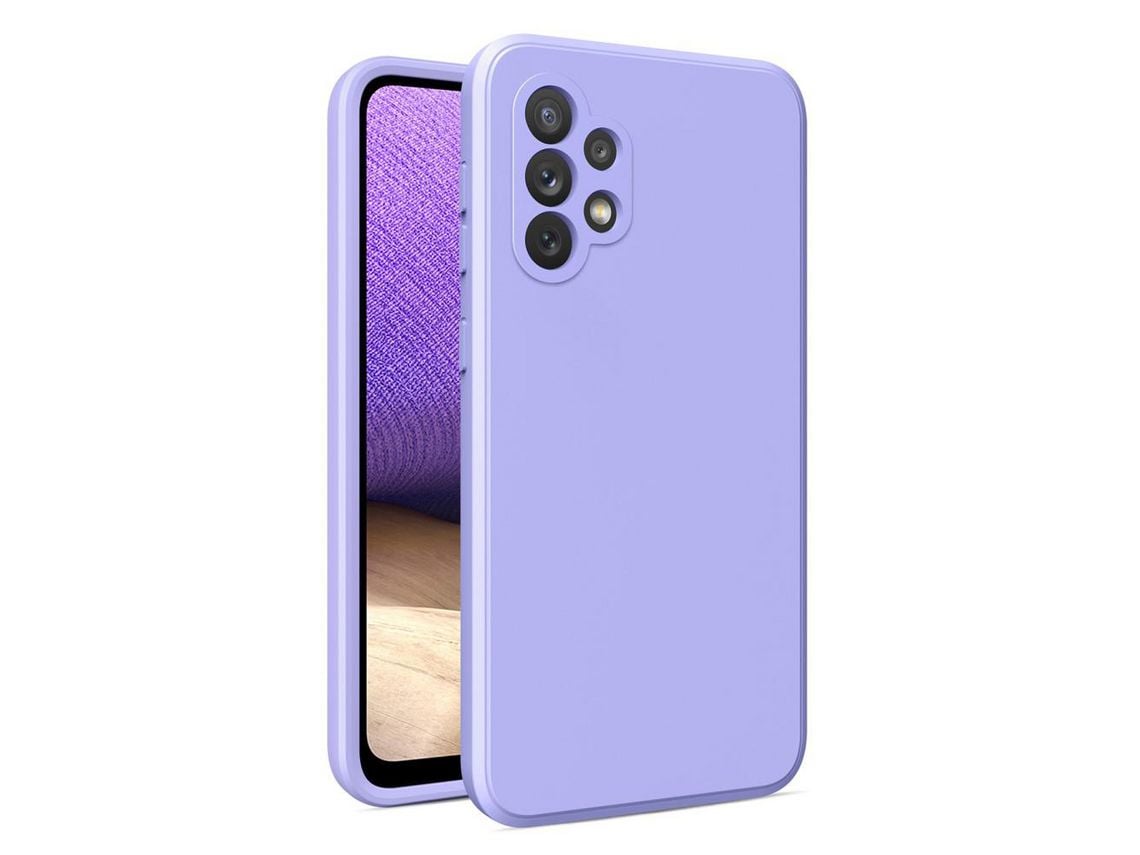 Capa para Samsung Galaxy A32 4G(TPU e PU - Roxo)