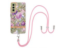 Capa para Samsung Galaxy S21 Fe 5G(TPU e PU - Roxo)