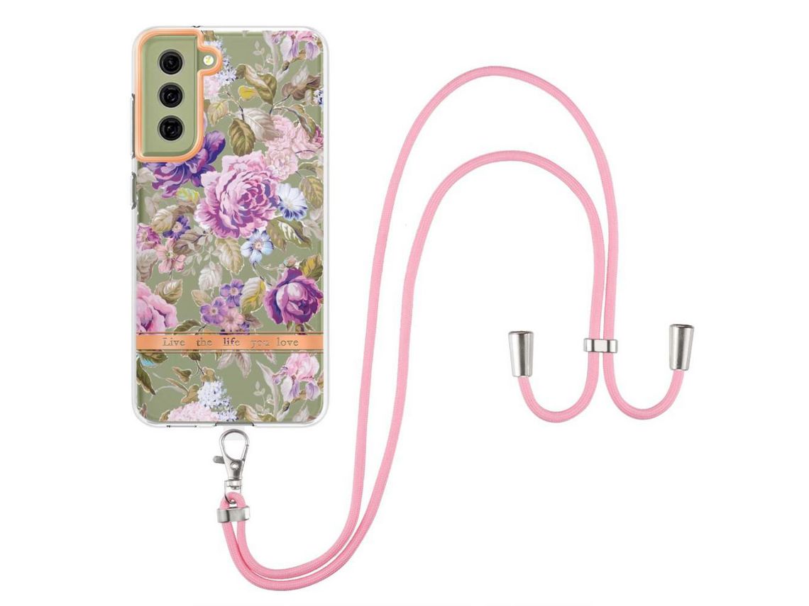 Capa para Samsung Galaxy S21 Fe 5G(TPU e PU - Roxo)