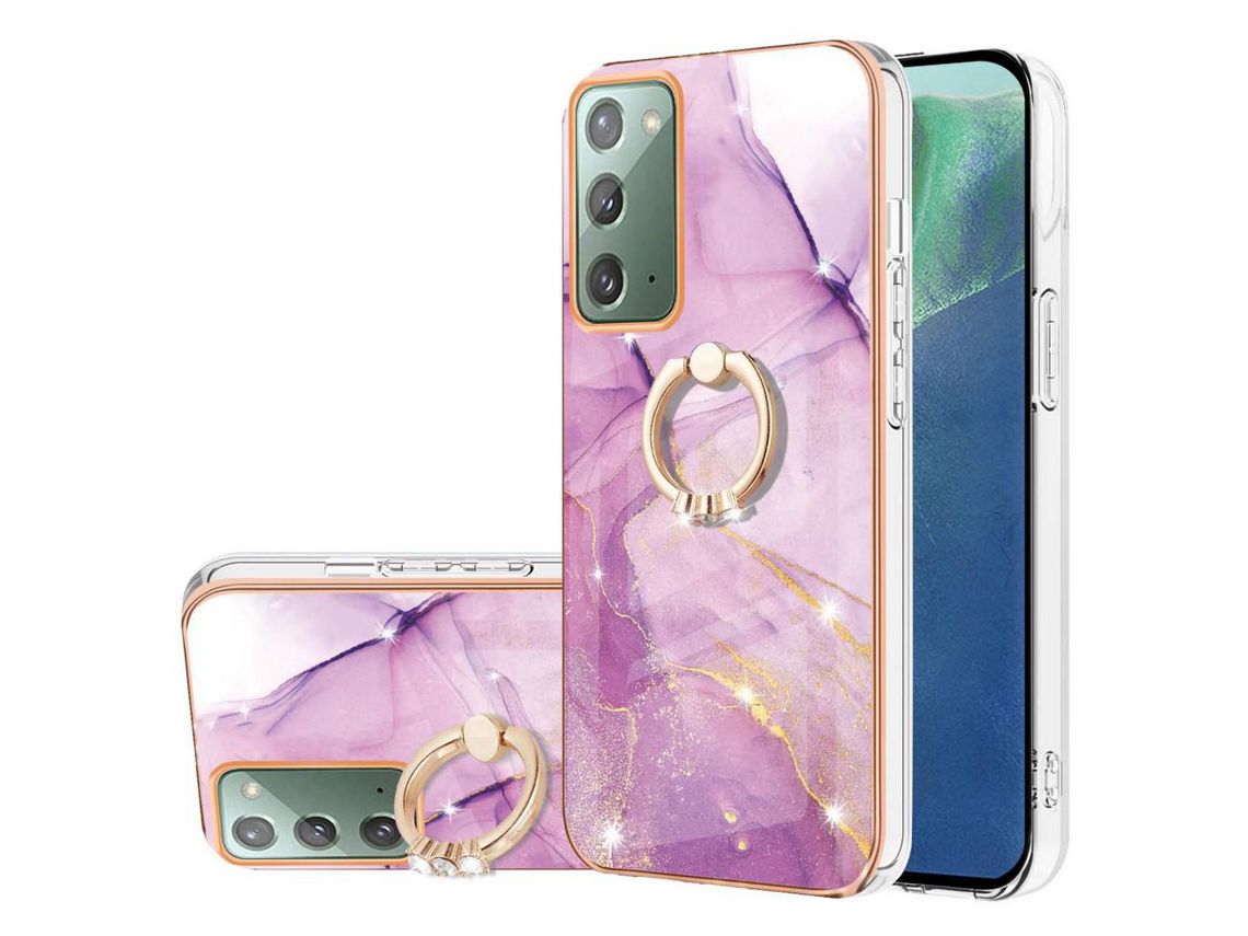 Capa para Samsung Galaxy Note20/Note20 5G(TPU e PU - Roxo)