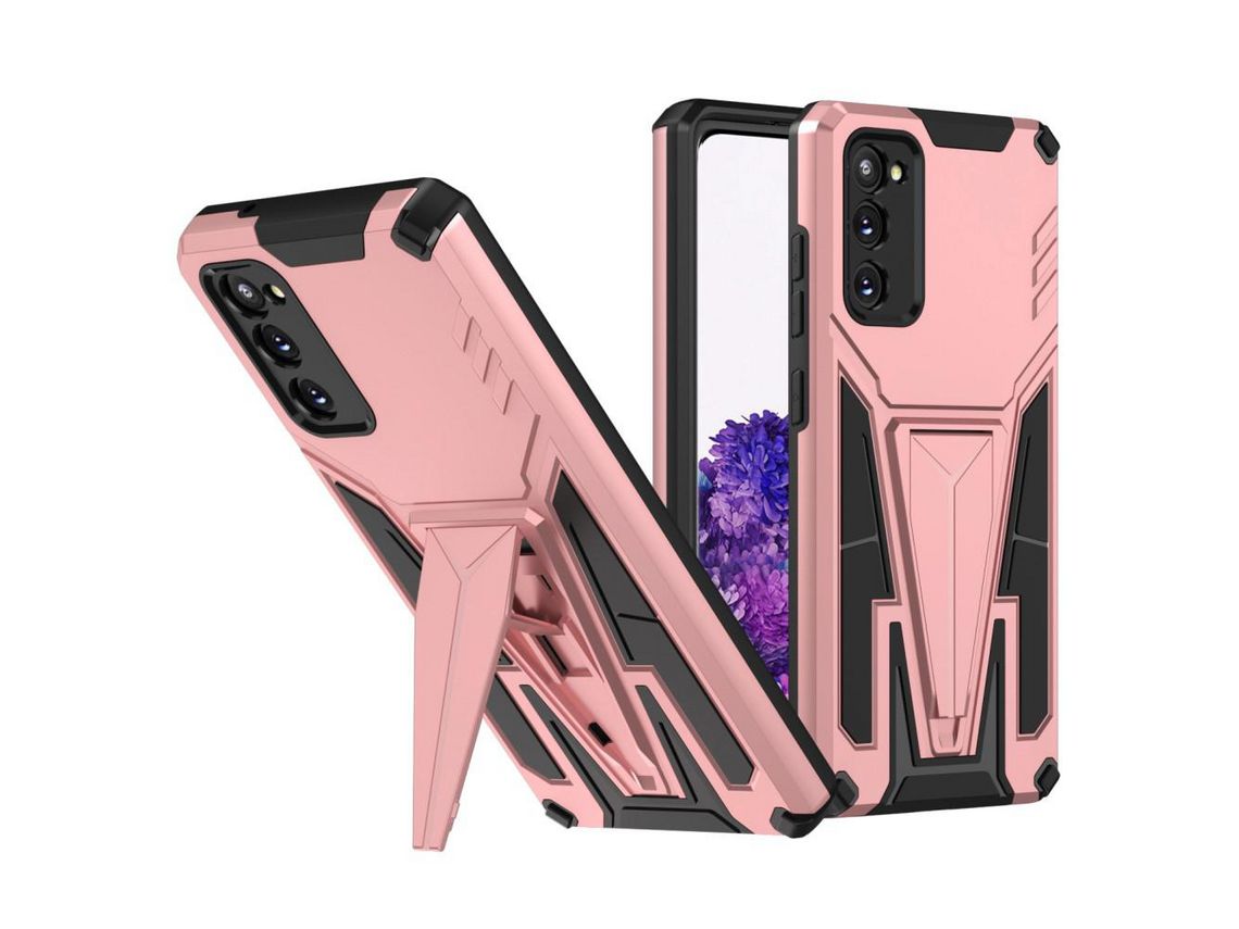 Capa para Samsung Galaxy S20(TPU e PU - Rosa)