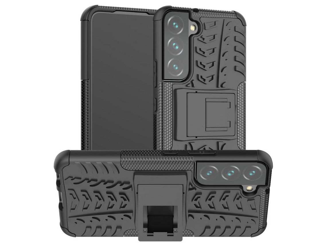 Capa para Samsung Galaxy S22(TPU e PU - Preto)
