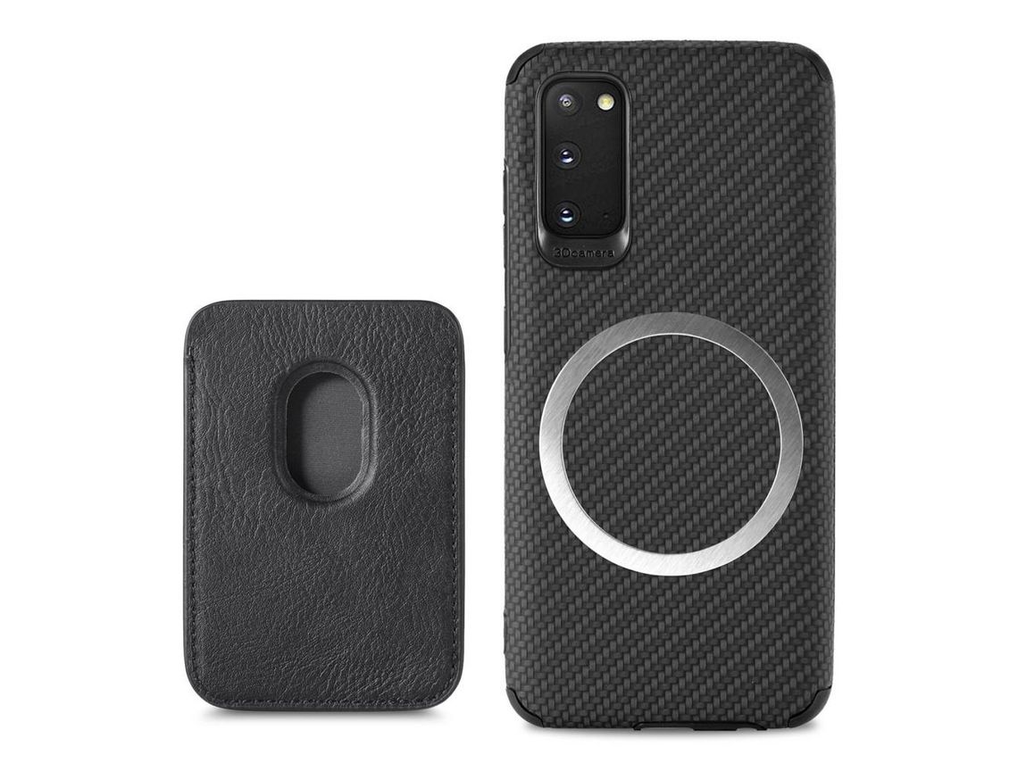 Capa para Samsung Galaxy S20 4G/5G(TPU e PU - Preto)