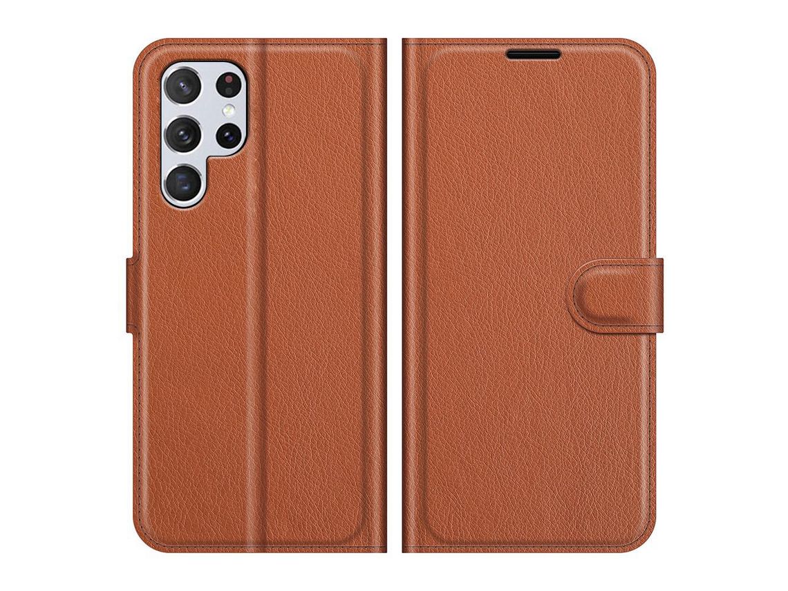 Capa para Samsung Galaxy S22 Ultra(PU - Castanho)