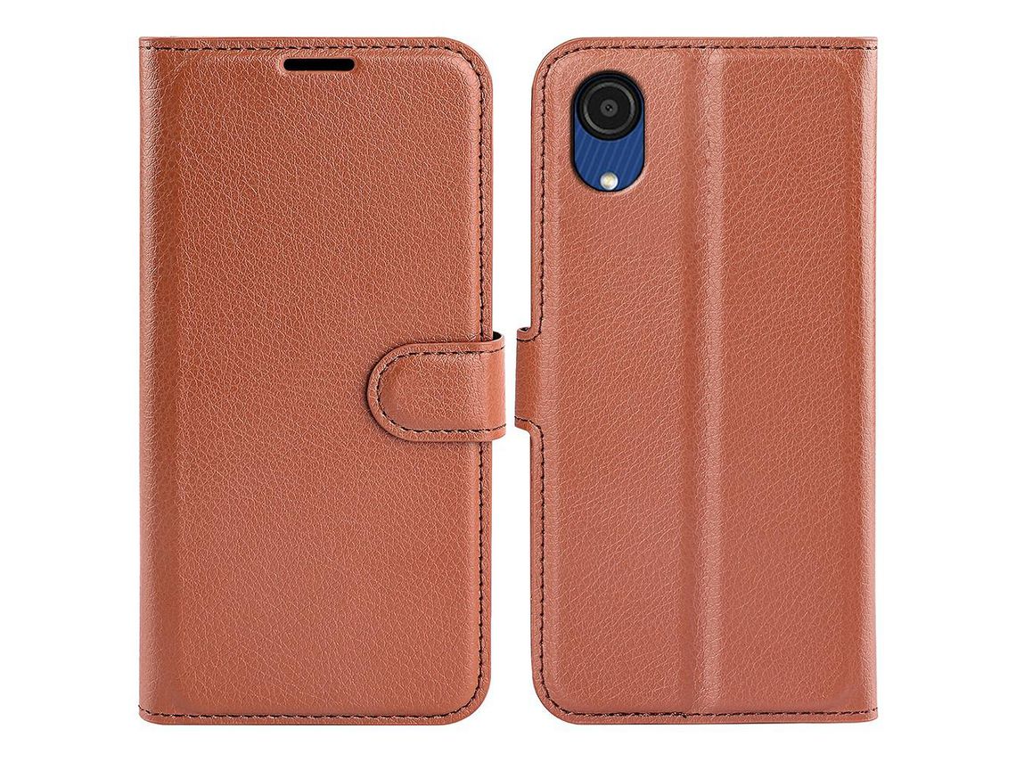Capa para Samsung Galaxy A03 Core(TPU e PU - Castanho)