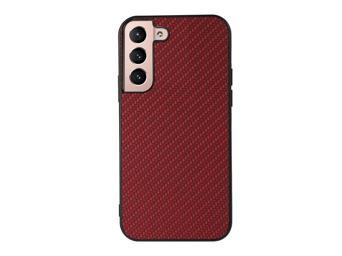 Capa para Samsung Galaxy S22 Plus(TPU e PU - Vermelho)