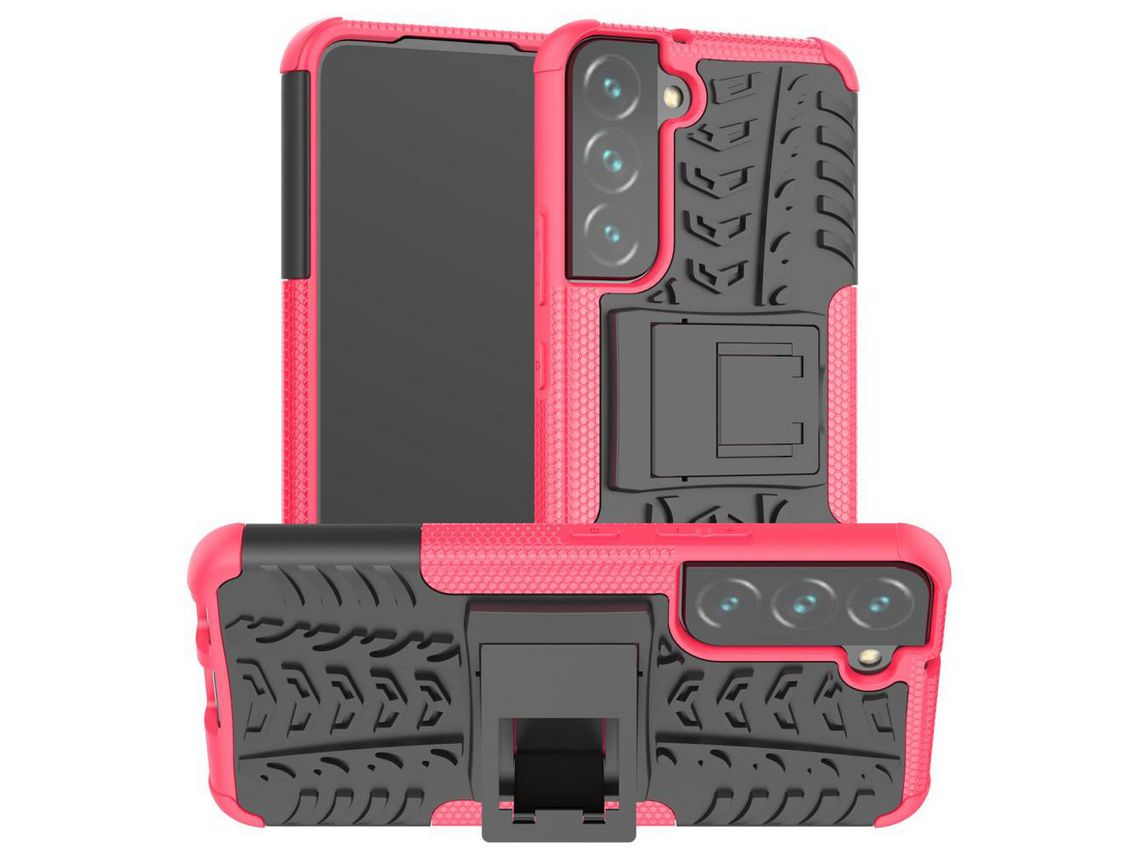 Capa para Samsung Galaxy S22(TPU e PU - Rosa)