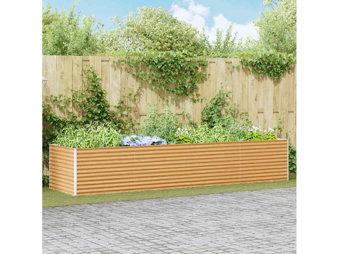 Vidaxl Canteiro De Jardim Elevado Marrom Claro 390 X 100 X 68 Cm