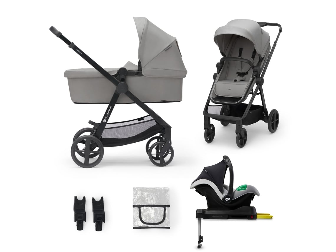 Carrinho de bebé multifuncional 4 em1 KINDERKRAFT Newly + Mink PRO (Cinzento)