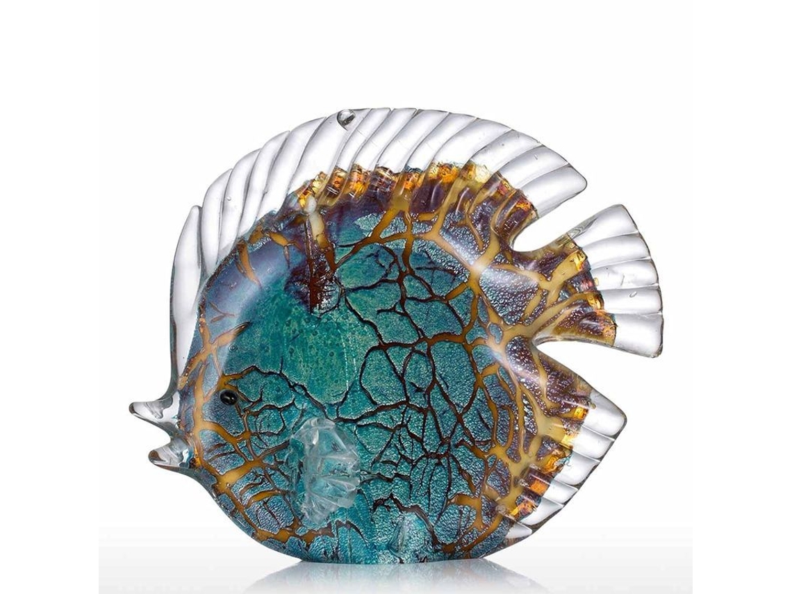 Adorno De Peixes Tropicais De Vidro Escultura Manual Para Lar Presente Decoração De Cristal