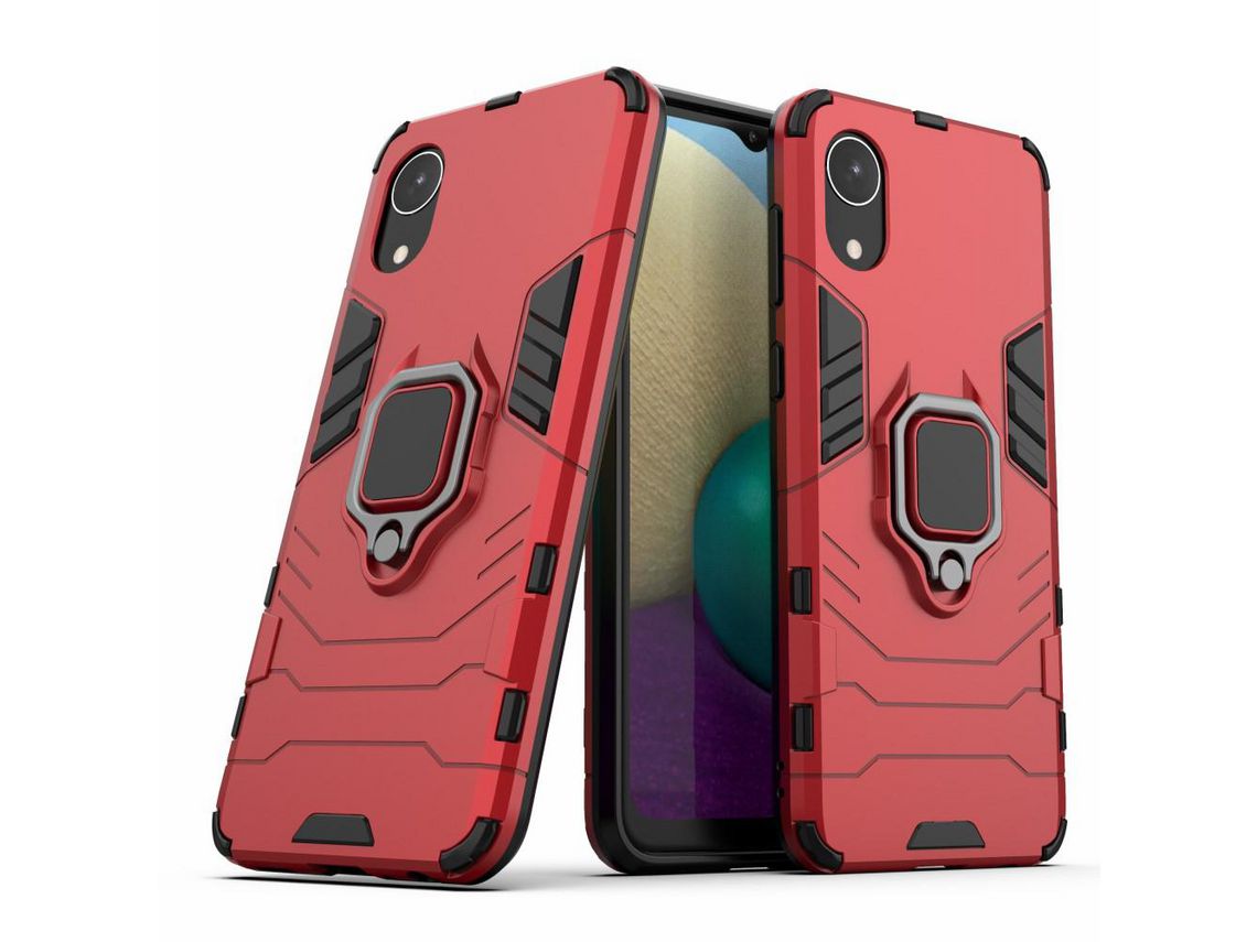 Capa para Samsung Galaxy A03 Core(TPU e PU - Vermelho)