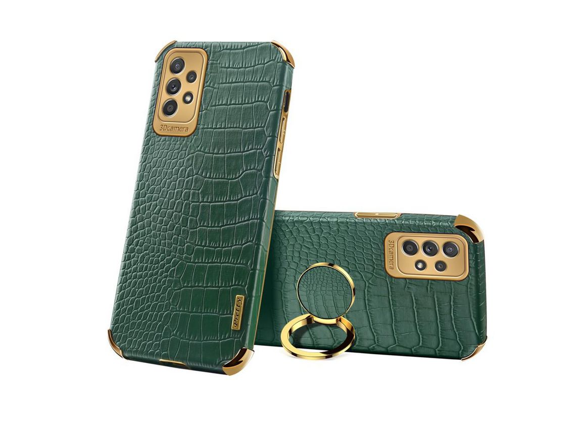 Capa para Samsung Galaxy A53 5G(TPU e PU - Verde)