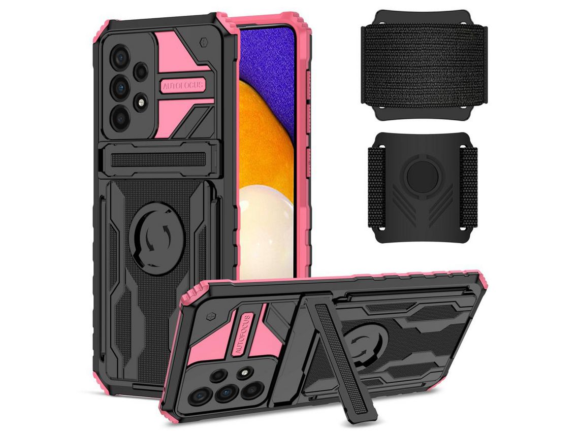 Capa para Samsung Galaxy A53 5G(TPU e PU - Rosa)