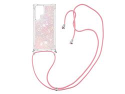 Capa para Samsung Galaxy S22 Ultra(TPU e PU - Rosa)