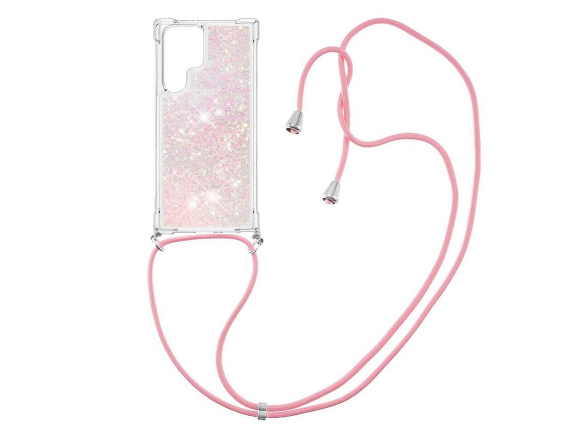 Capa para Samsung Galaxy S22 Ultra(TPU e PU - Rosa)