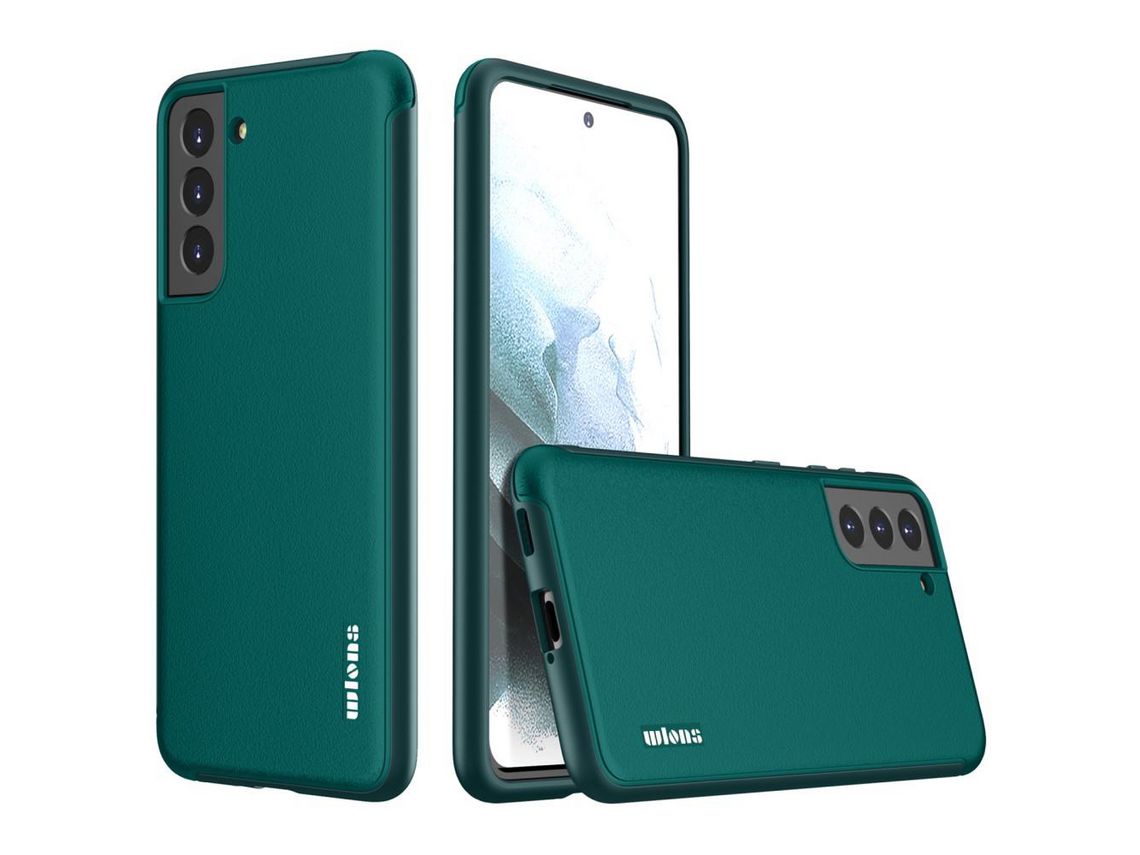 Capa para Samsung Galaxy S21 + 5G(TPU e PU - Verde)