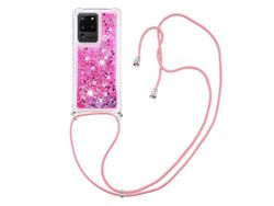 Capa para Samsung Galaxy S20 Ultra(TPU e PU - Rosa)