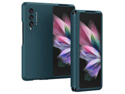 Capa para Samsung Galaxy Z Fold3 5G(TPU e PU - Verde)