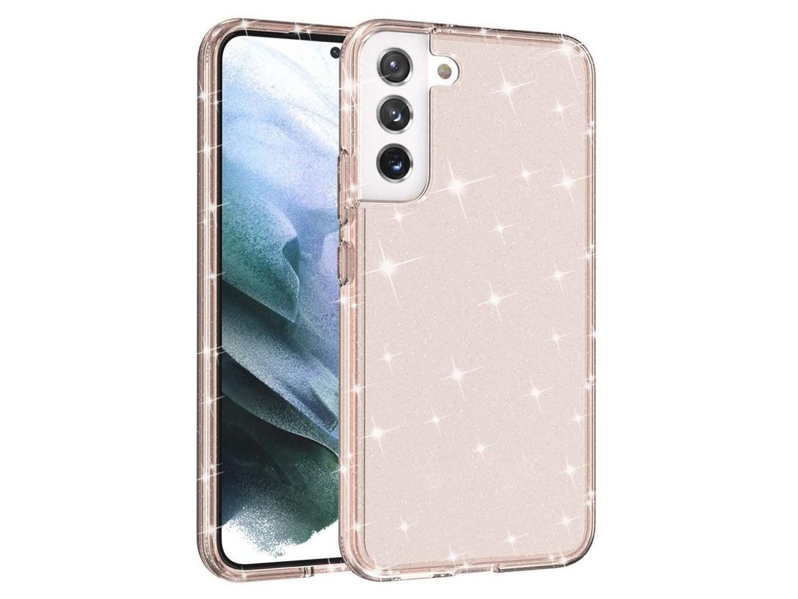 Capa para Samsung Galaxy S22(TPU e PU - Rosa)
