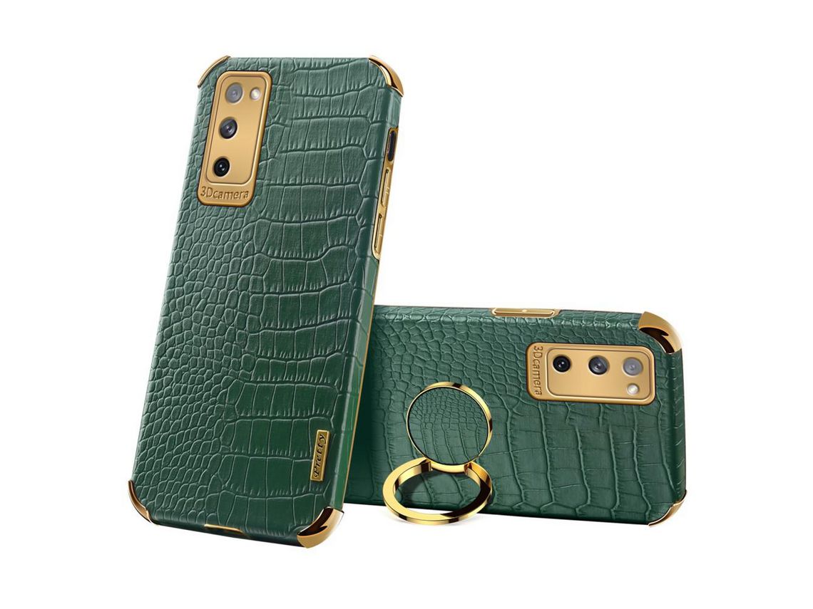 Capa para Samsung Galaxy S20 Fe 4G/5G(TPU e PU - Verde)