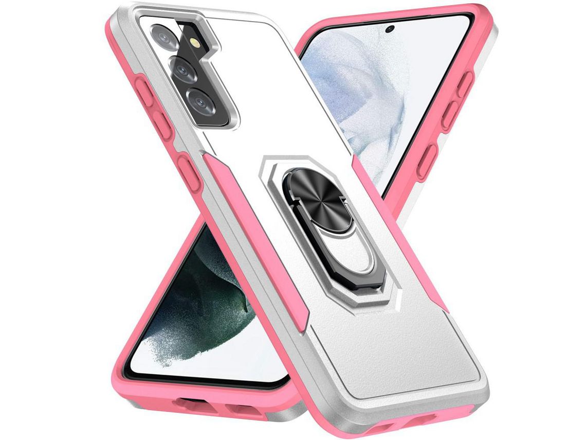 Capa para Samsung Galaxy S21 Fe 5G(TPU e PU - Rosa)