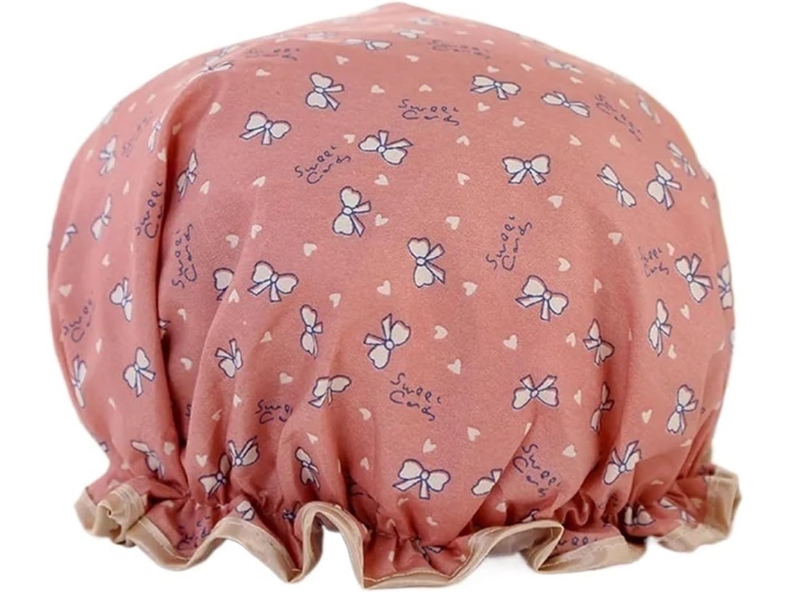 Touca De Banho Impermeável Camada Dupla Design Com Nó Margarida Grosso Para E Cuidados O Cabelo Feminino Rosa