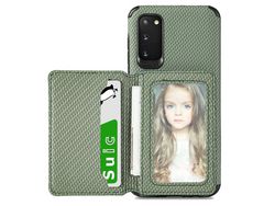 Capa para Samsung Galaxy S20(TPU e PU - Verde)
