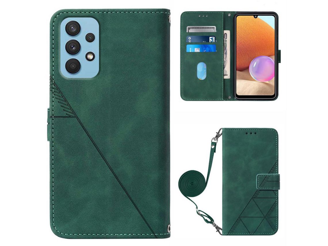 Capa para Samsung Galaxy A32 5G/M32 5G(PU - Verde)