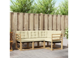 Vidaxl Conjunto De Sofás Para Exterior 4 Unid. Branco E Creme