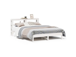 Bed Frame, Bed Frames Vidaxl Branco Madeira De Pinho (135 X 190 Cm)