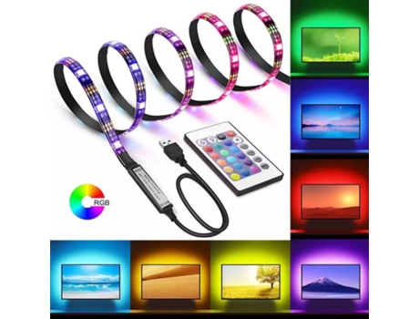 Luzes de Tira de Led 13Ft 240Led Rgb Color Changing Light Strips Kit À Prova D'Água com 24 Teclas Ir Remote 16 Cores 4 Modos CHRUI