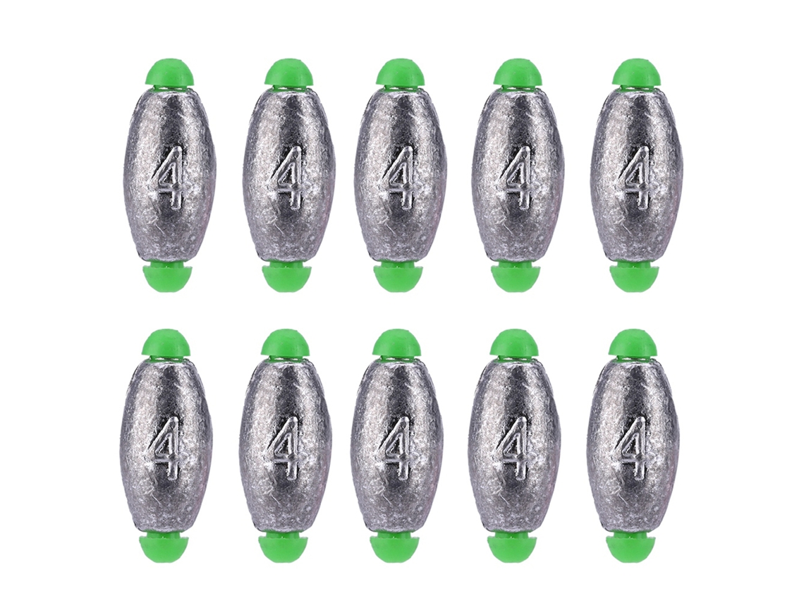 Lead Sinker (line-friendly, Japanese Design) New Olive-shaped Lead Sinker, 10 Pieces Per Pack, 4g Each