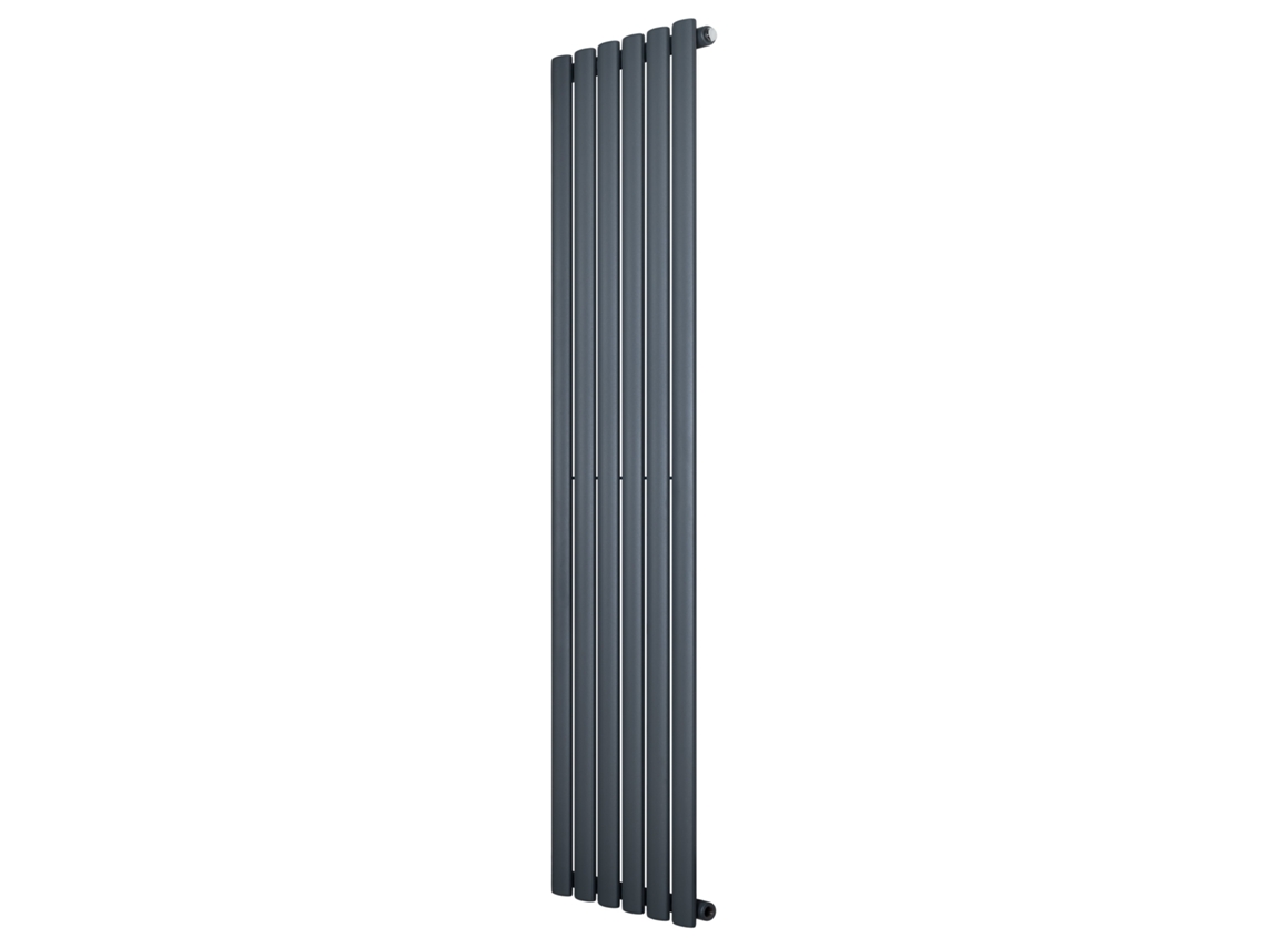 Radiador Oval De Coluna Simples 1600x360 Mm - Cinza Antracite| Aço Carbono, 1.5 Mm, 844 W | Design Elegante | Alta