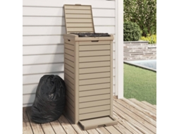 Vidaxl Caixote Do Lixo P/ Exterior 41x41x86 Cm Pp Castanho-claro