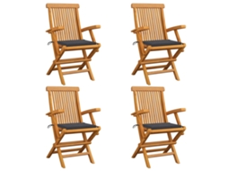 Folding Chair, Folding Chairs Vidaxl Antracite Teca (n/a)