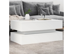 Vidaxl Mesa De Centro Com Luzes Led 90x50x40 Cm Branco