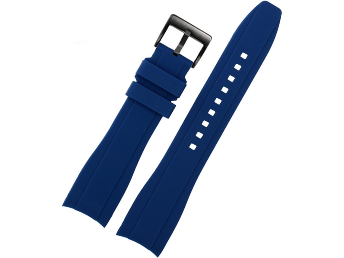 Pulseira de couro com 24 Mm Confortável Água Resistente Fivela Aço Inoxidável S/MARCA