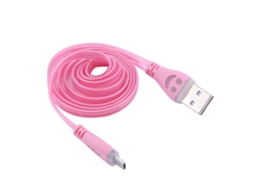 Cabo de Dados LAXISCREED Rosa Transparente Luminoso 1m Android