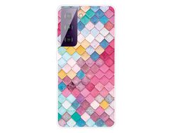 Capa e Tpu Acabamento de Impressão de Padrões Quadrado Colorido para Samsung Galaxy S30