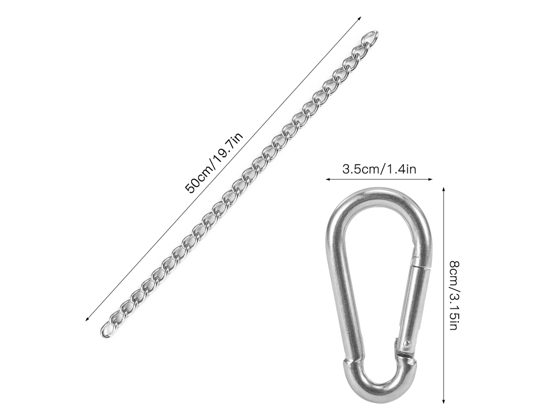 Kit Cadeira Suspensa Aço Inox Com 2 Carabinas