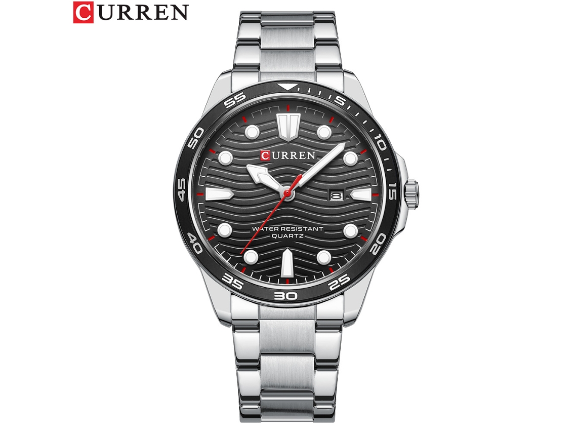 Relógio de Pulso Masculino MDUG de Quartzo com Data Luminosa, Pulseira de Aço, Estilo Executivo