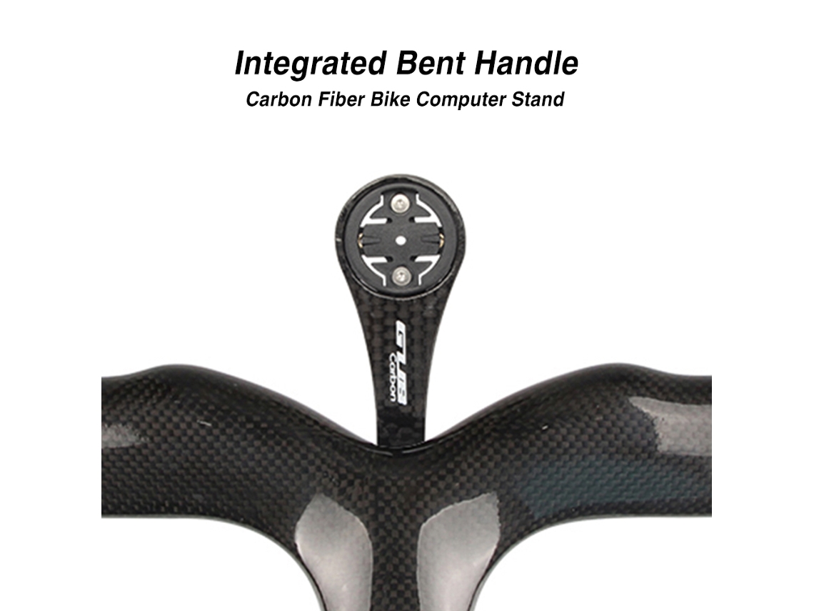 Suporte de computador de bicicleta de carbono leve, compatível com Garmin, Cat Eye, Bryton, extensível